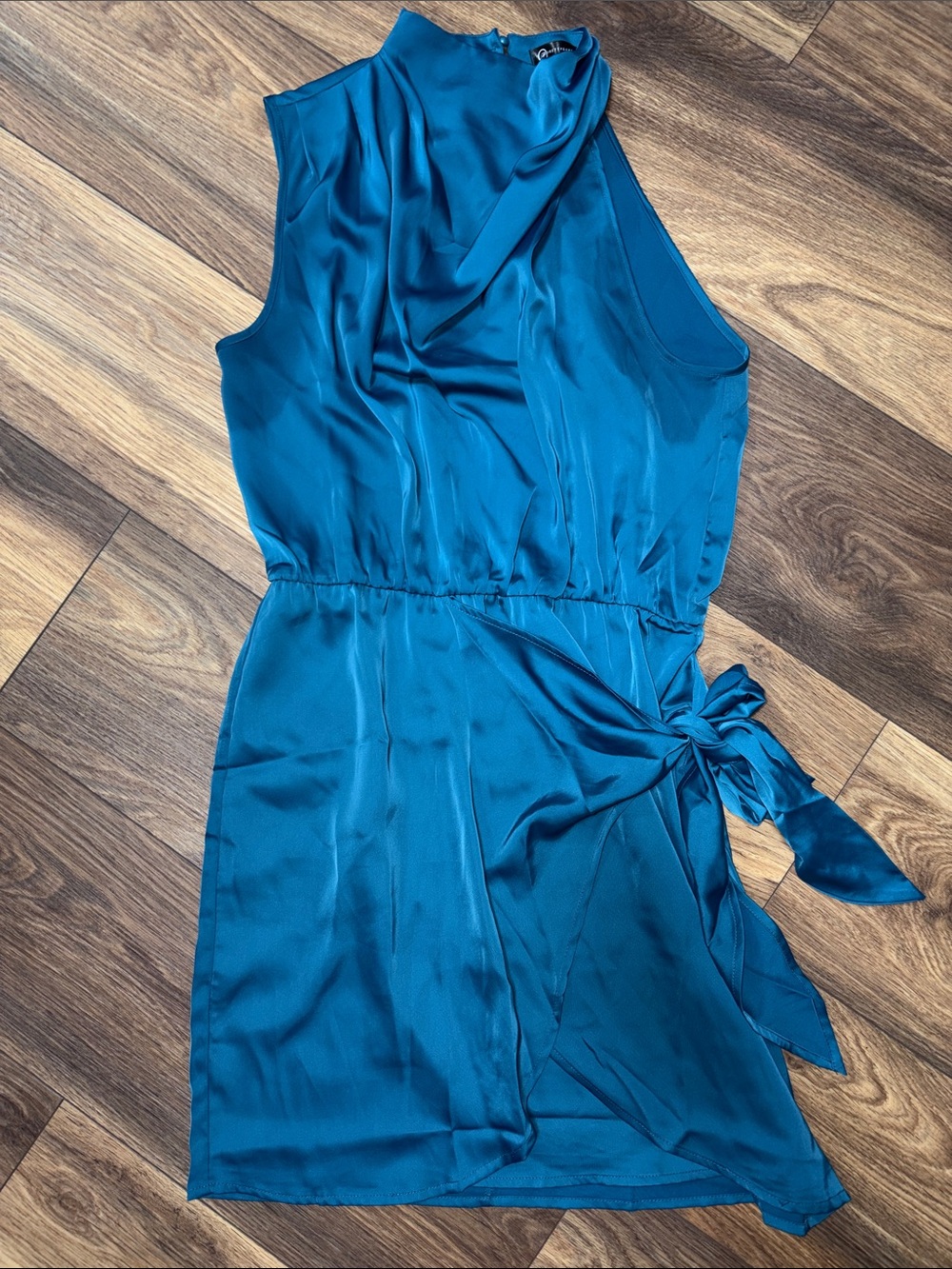 Pretty Garden Teal Sleeveless Mini Dress